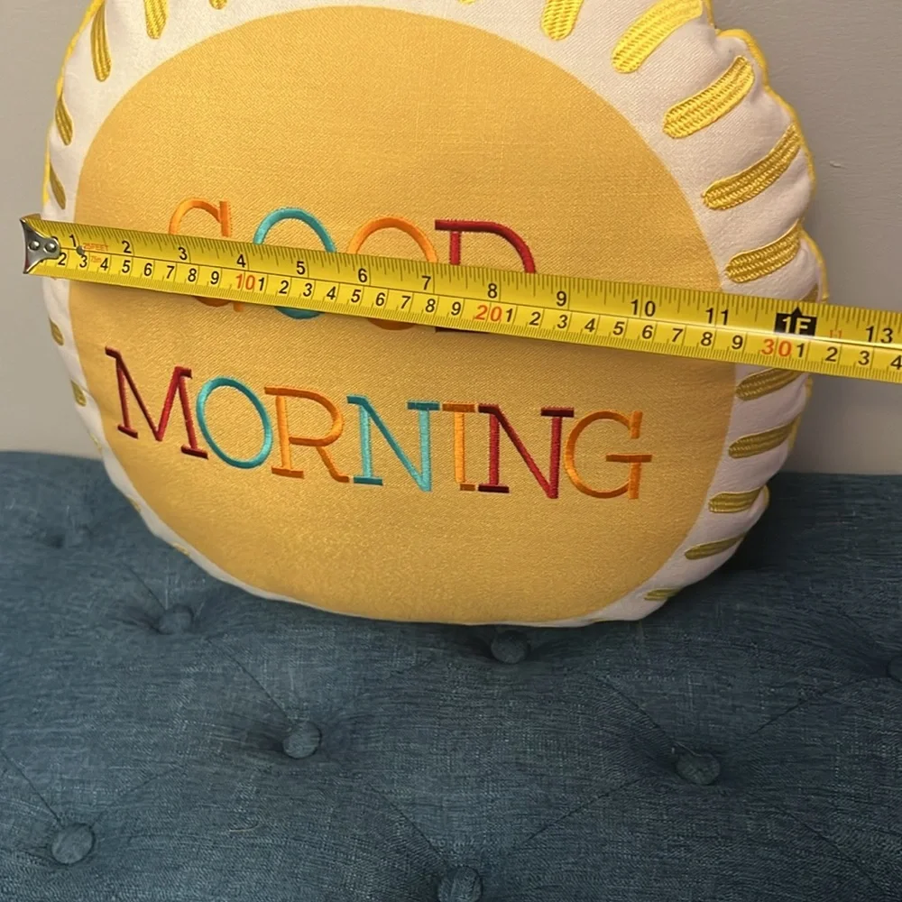 Good Morning/Good Night Reversible Circular Accent Pillow
